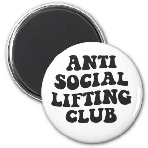 Aimant Anti Social Lifting Club Funny Gym Fitness Amateur