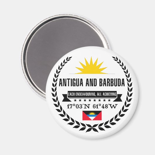 Aimant Antigua-et-Barbuda (Recto/Verso)