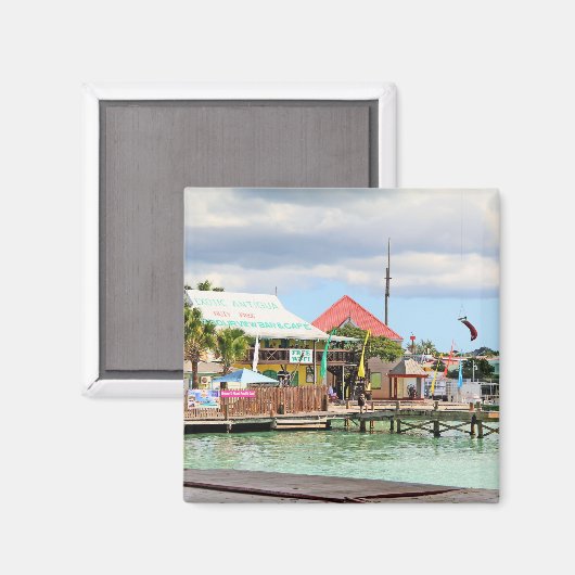 Aimant Antigua, île des Caraïbes (Recto/Verso)