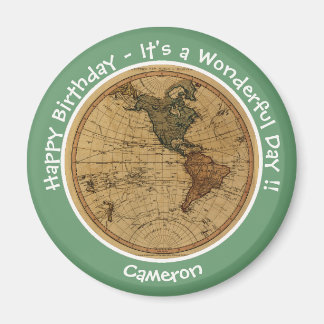 Aimant Antique 1786 Western Hemisphere Map Party