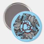 Aimant Antique Bookplate Trois Hawks William de Morgan (Recto/Verso)