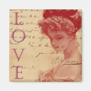 Aimant antique de lettre d'amour