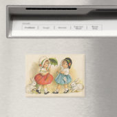 Aimant Antique Enfants Rabat Art de Pâques (In Situ (Lave-vaisselle))