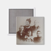 Aimant Antique Famille Collage Photo B&W Image (Recto/Verso)