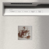 Aimant Antique Famille Collage Photo B&W Image (In Situ (Lave-vaisselle))