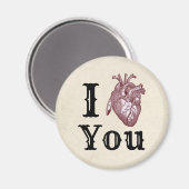Aimant Antique I Heart You (Recto/Verso)