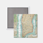 Aimant Antique Map of Lower Manhattan and Central Park (Recto/Verso)
