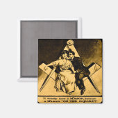 Aimant Antique Masonic Freemason Carré Love Valentine (Recto/Verso)