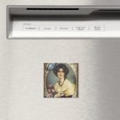 Aimant Antique papillon Floral parisien fille victorienne (In Situ (Lave-vaisselle))