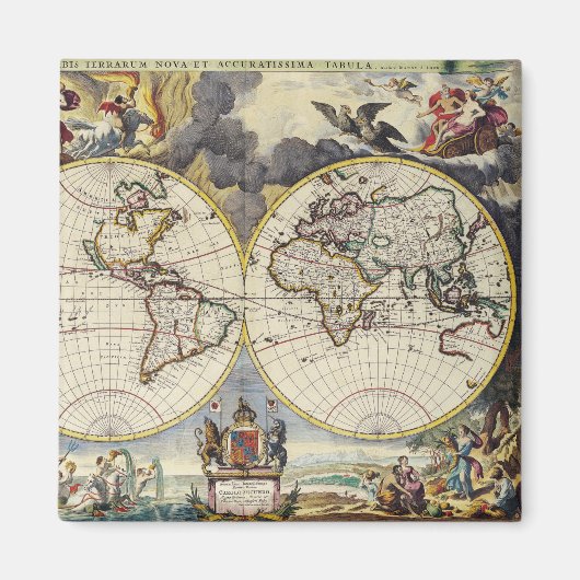 Aimant Antique vieille carte inspirée (4) (Devant)