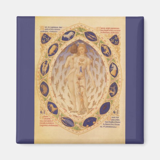 Aimant Antique Zodiaque céleste, Astrologie Vintage (Devant)