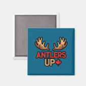 Aimant Antlers Up Canadian Pride Funny Canada Flag Moose  (Recto/Verso)