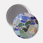 Aimant Antoni Gaudi Mosaïques Bleues (Recto/Verso)