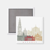 Aimant Antwerp skyline poster (Recto/Verso)