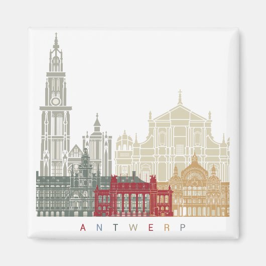 Aimant Antwerp skyline poster (Devant)