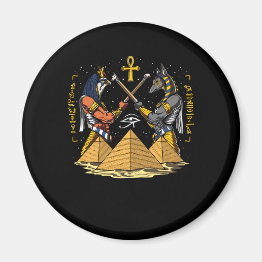 Aimant Anubis Égyptien Dieu Ra Ankh OEil De Horus Pyramid (Devant)