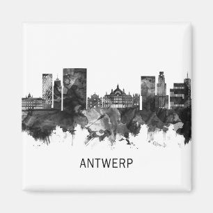 Aimant Anvers Belgique Skyline BW