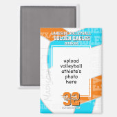 Aimant ANY team colors volleyball athlete photo (Recto/Verso)