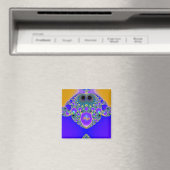 Aimant ANYA ~ Motif Abstrait ~ bleu violet jaune ~ (In Situ (Lave-vaisselle))