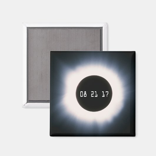Aimant Août 2017 Total Solar Eclipse in Black and White (Recto/Verso)