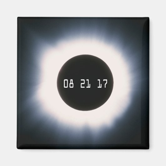 Aimant Août 2017 Total Solar Eclipse in Black and White (Devant)