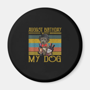 Aimant Août Anniversaire Avec Mon Irlandais Wolfhound Dog