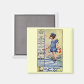 Aimant Août Anniversaire fille à la plage (Recto/Verso)