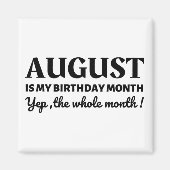 Aimant Août Est Mon Anniversaire (Devant)