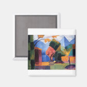 Aimant Août Macke - Jardin à Thuner Lake 1913 huile (Recto/Verso)