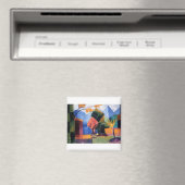 Aimant Août Macke - Jardin à Thuner Lake 1913 huile (In Situ (Lave-vaisselle))