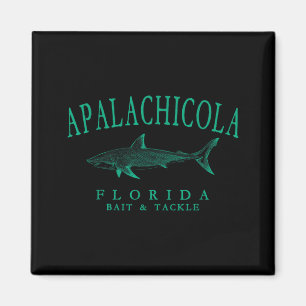 Aimant Apalachicola floride requin vintage sarcelle art