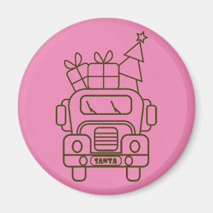 Aimant Aperçu camion de Noël Père Noël voiture vue avant