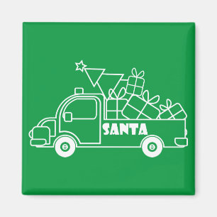 Aimant Aperçu camion de Noël Père Noël vue côté voiture