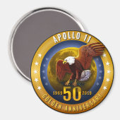 Aimant Apollo 11 50th Anniversary Golden Eagle and Moon. (Recto/Verso)