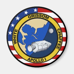 Aimant Apollo 1 : Grissom, blanc et chaffee.