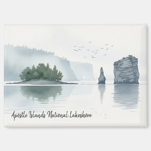 Aimant Apostles Îles Nationales Lakeshore Aquarelle (Recto)
