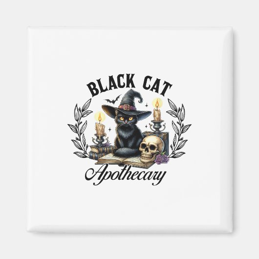 Aimant Apothecaire de chat noir Drôle Halloween femmes de (Devant)