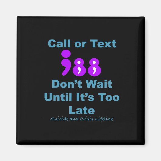 Aimant Appel ou texte 988 N'attendez pas (Devant)