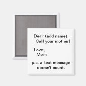 Aimant appeler votre message texte mère ne compte pas l'a (Recto/Verso)