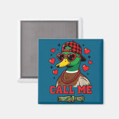 Aimant Appelle-moi chasse au canard colvert Joyeuse Saint (Recto/Verso)