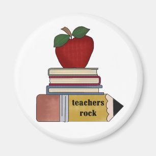 Aimant Apple, livres, roche de professeurs de crayon