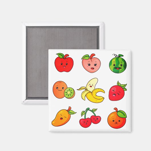 Aimant Apple, Peach, Watermelon (Recto/Verso)