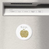 Aimant Apple personnalisé pour enseignant Faux Gol (In Situ (Lave-vaisselle))