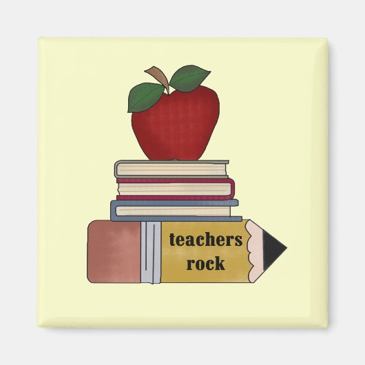 Aimant Apple Teachers Rock Tshirts et cadeaux (Devant)