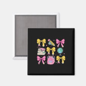 Aimant Application de crayon de rubans à nœud rose Coquet (Recto/Verso)