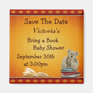 Aimant Apportez un livre Baby shower Teddy Enregistrer la