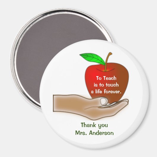 Aimant Appréciation Apple de l'enseignant (Recto/Verso)