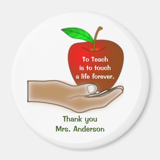 Aimant Appréciation Apple de l'enseignant (Devant)