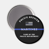 Aimant Appréciation de l'agent de police de la ligne bleu (Recto/Verso)