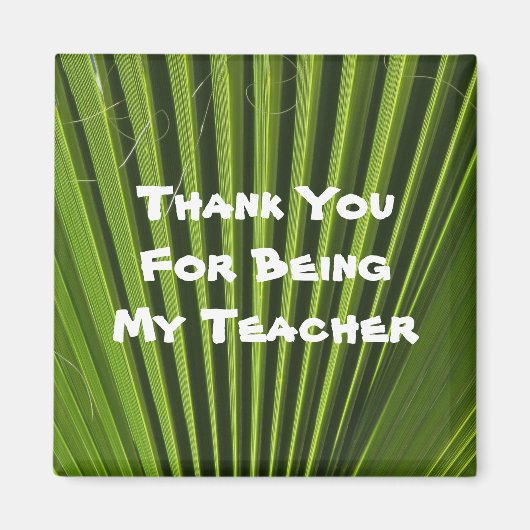 Aimant Appréciation de l'enseignant Palm Leaf Merci photo (Devant)